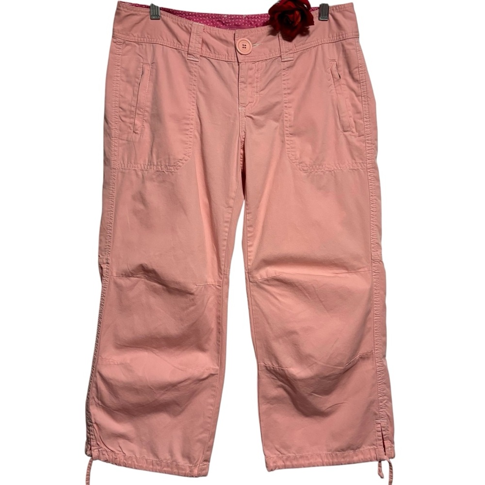Aeropostale Pink Capri parachute style leg ties cotton 5/6 Like New